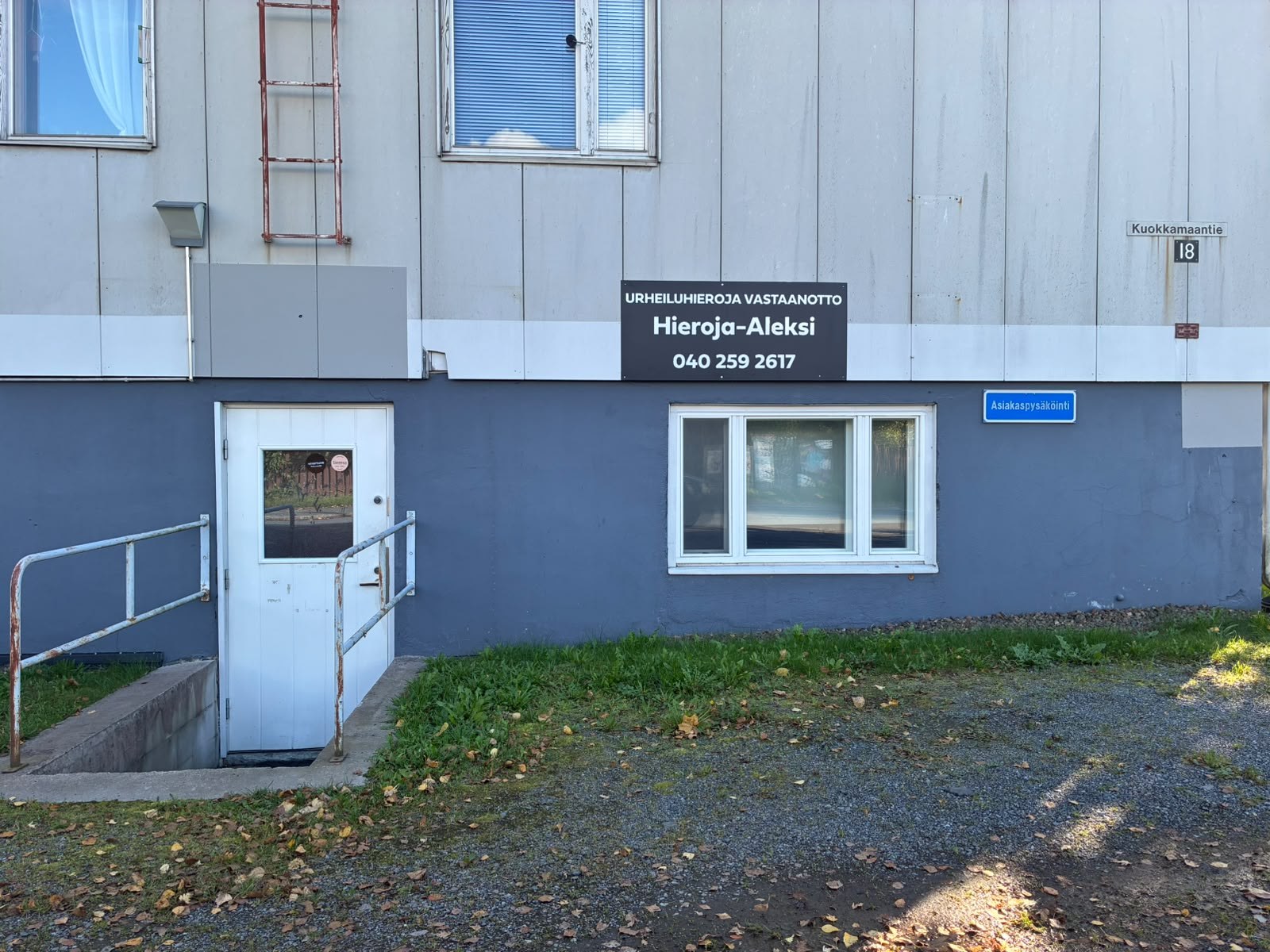 Vastaanoton toimitila Jokipohjantiellä Nekalassa